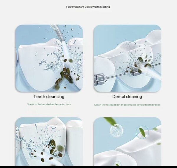 Oral Irrigator, Rechargeable Flossing Waterproof Water Flosser for Travel & Home (white)