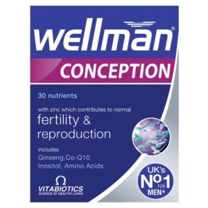 Vitabiotics Wellman Conception Supplement Tablets For Men's Fertility Support, Pack of 30's