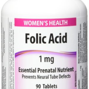 Webber Naturals - Folic Acid 1mg Tablets - 90pcs