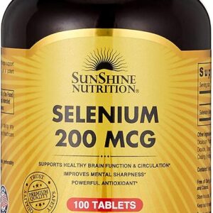 Sunshine Nutrition Selenium 200 Mcg, 100 Tablets