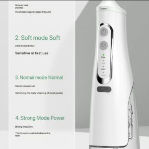 Oral Irrigator, Rechargeable Flossing Waterproof Water Flosser for Travel & Home (white)
