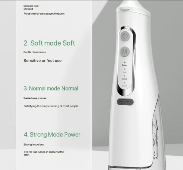 Oral Irrigator, Rechargeable Flossing Waterproof Water Flosser for Travel & Home (white)