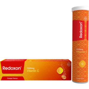 Redoxon Vitamin C Effervescent Tablets with Orange Flavour for Vitamin C Deficiency 1g Ascorbic Acid Tablets 15's