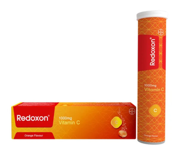 Redoxon Vitamin C Effervescent Tablets with Orange Flavour for Vitamin C Deficiency 1g Ascorbic Acid Tablets 15's