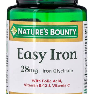 Nature's Bounty Easy Iron, 28 Mg, 30 Capsules