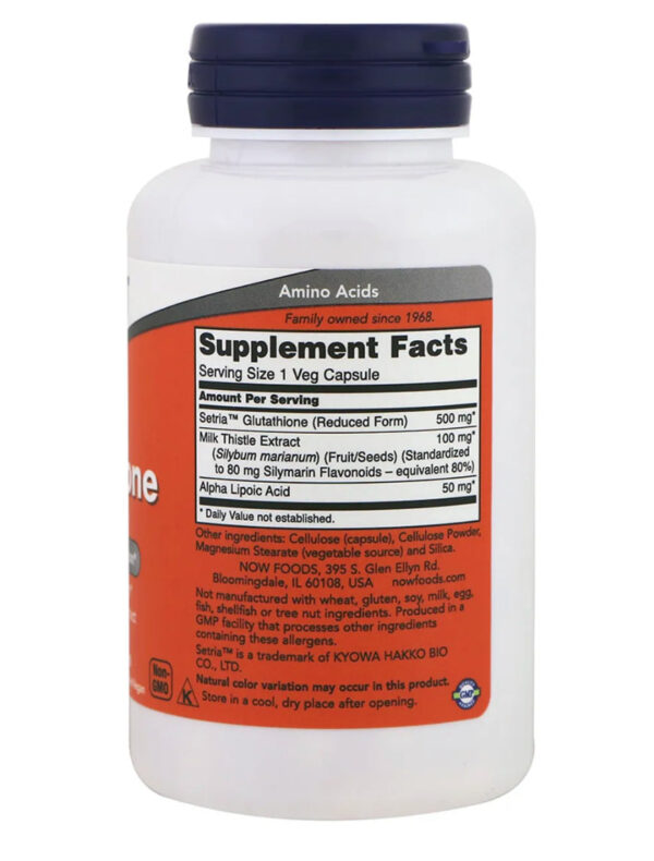 NOW - Glutathione 500 mg 60 Veg Capsules