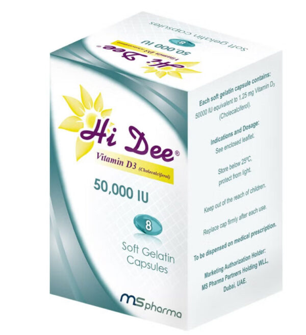 Hi Dee Vitamin D3 50000 IU Soft Gelatin Capsules 8's