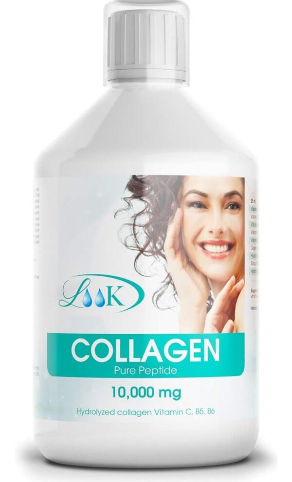 LOOK Collagen peptide 10,000 mg with Hyaluronic Acid and vitamin C,B5, B6, B7,B12 / 500 ML