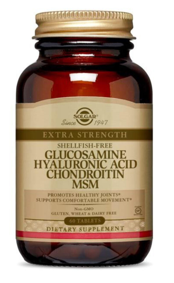 Solgar Glucosamine Hyaluronic Acid Chondroitin MSM Shellfish Free Tablets 60's