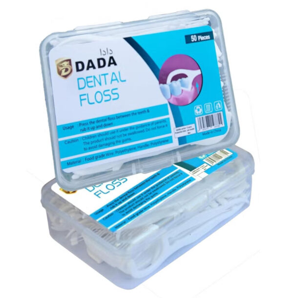Dada Dental Floss, Floss Picks, Gum cleaner, floss mint, teeth essential, Plaque remover, cavity reducer, Deep Cleaning, crescent design flosser,50 Count/Pack,