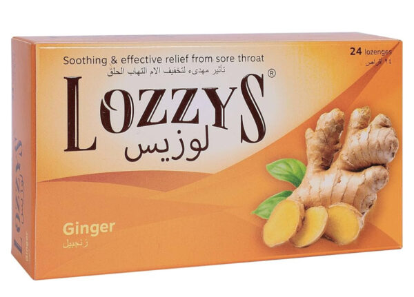 Lozzys Ginger, Fast Effective Relief from the Symptoms of Sore Throats, 24 Lozenges
