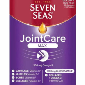 Seven Seas Joint Care Max With Glucosamine & Omega-3, Dual Pack of Tablets 30's + Capsules 30's