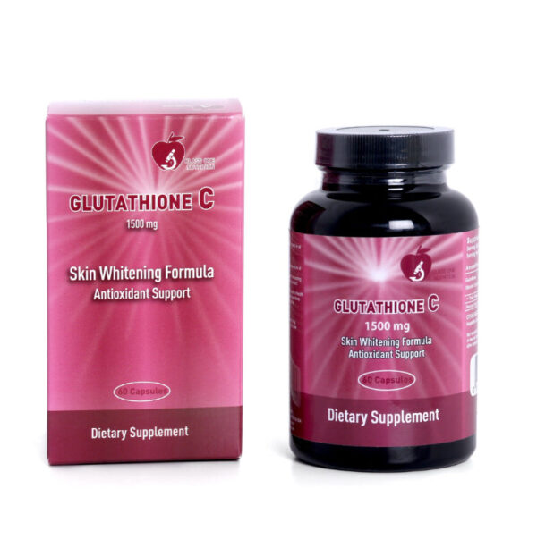 Glutathione C Glutathione with Vitamin C 1500 mg for whitening and lightening the skin , Antioxidant 60 capsules