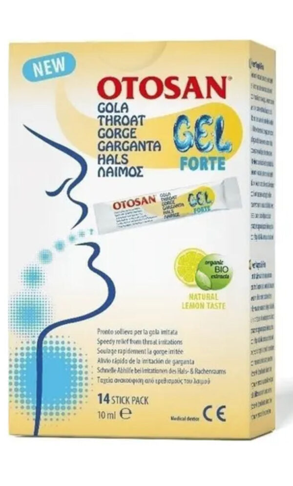 Otosan Throat Gel For Throat Irritation, 10ml Lemon Flavored Sticks, Pack of 14's