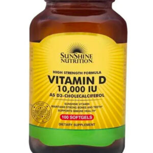 Sunshine Nutrition Vitamin D 10000 IU 100 Softgels
