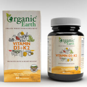 Organic Earth Vitamin D3+K2 60 Capsules