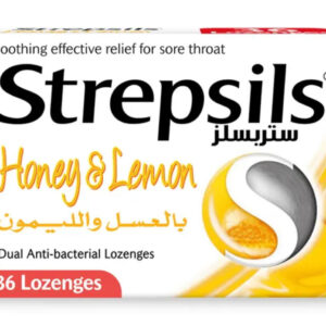 Strepsils Honey & Lemon Lozenges With Dual Anti-Bacterial Action For Fast Effective Relief From Sore Throat, Pack of 36's