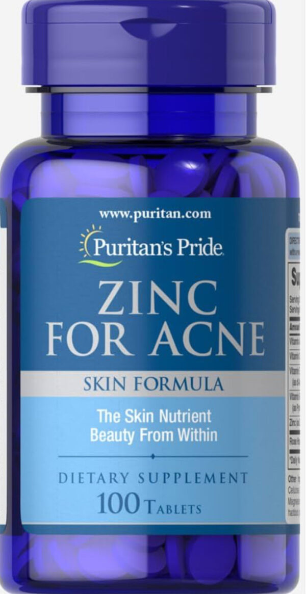 Puritan's Pride Zinc for Acne Mineral Supplement - 100'S
