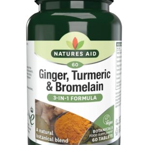 Natures Aid Ginger, Turmeric And Bromelain 60 Tablets