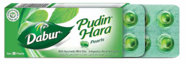Dabur Pudin Hara Pearls with Ayurvedic Mint Oils 20 Capsules