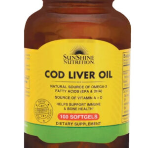 Sunshine Nutrition Cod Liver Oil, 100 Softgels