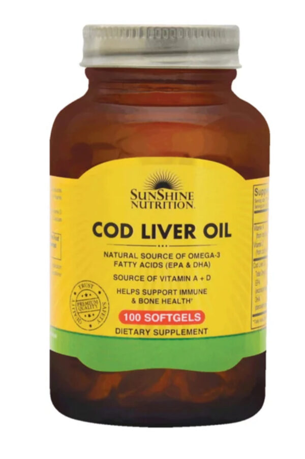 Sunshine Nutrition Cod Liver Oil, 100 Softgels