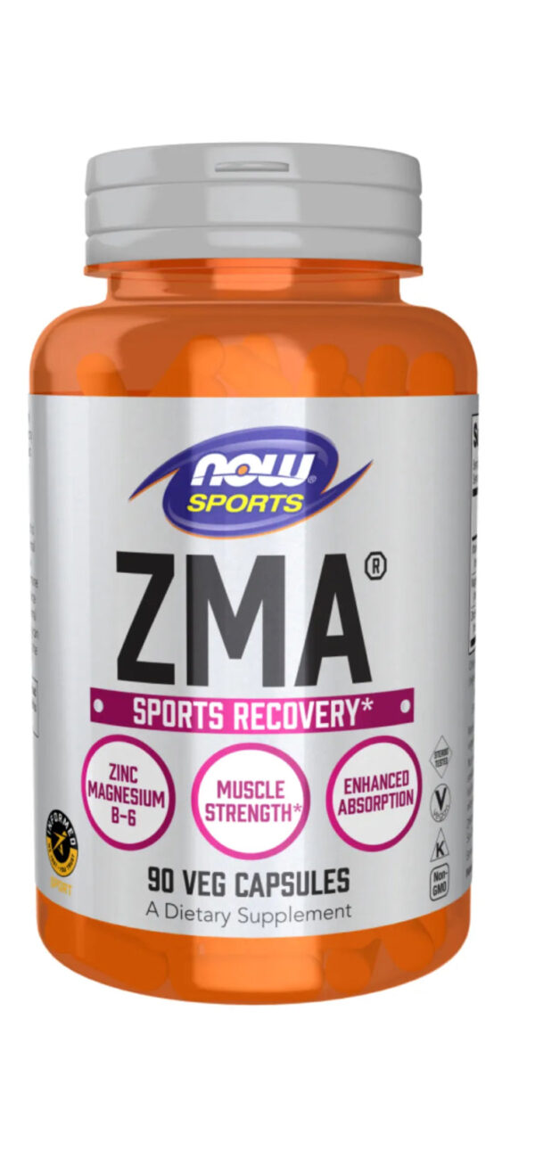 Now Sports ZMA 800mg Capsules With Zinc, Magnesium & Vitamin B6 For Muscle Recovery, Pack of 90's