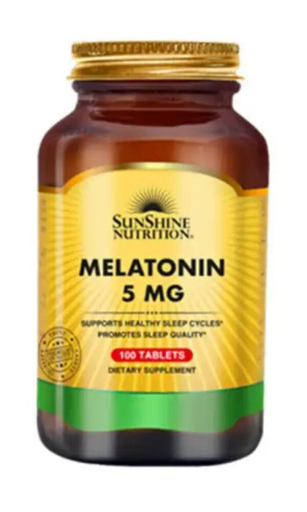 Sunshine Nutrition 5mg Melatonin Tablets For Sleep Support, Pack of 100's