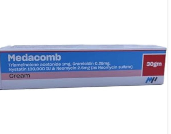 Medacomb Cream for Skin infections, Bacterial infections, Cutaneous infections, Vaginal infections, Wounds, Grazes, External ear infections, Diarrhea, Ulcers, Eye infections 30 gm