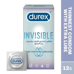 Durex Invisible Extra Thin Lubricated Condom, Pack of 12's