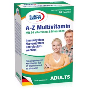 EuRho® Vital A-Z Multivitamin
With 24 vitamins & minerals