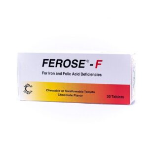Ferose-F Chewable Tablets, Folic Acid & Iron Supplement, Pack of 30's