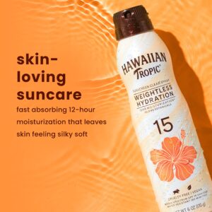 Hawaiian Tropic Silk Hydration Weightless Spray Sunscreen SPF15 Clear 148ml