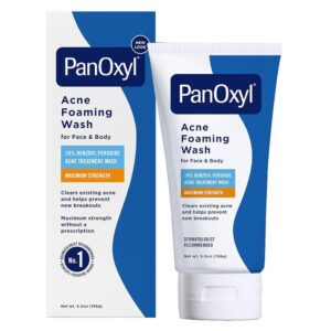 PanOxyl Acne Foaming Wash Benzoyl Peroxide 10% Maximum Strength Antimicrobial, 5.5 Oz