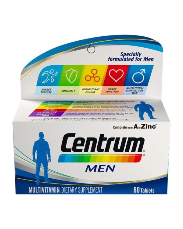 Centrum Men A To Zinc Multivitamin Tablets 60's Bottle