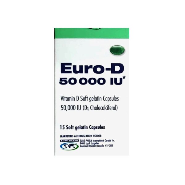 Euro D 50000 IU Vitamin D3 Soft Gel Capsules 15s
