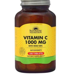 Sunshine Nutrition Vitamin C 1000Mg With Rosehips, 100 Tablets