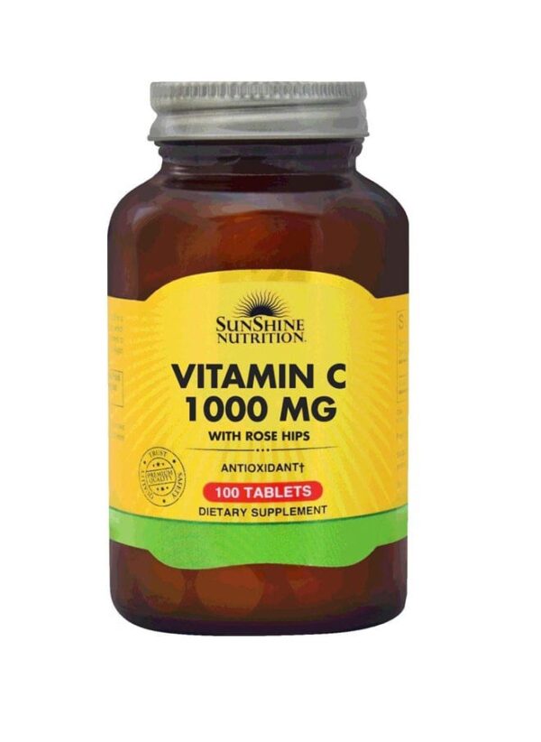 Sunshine Nutrition Vitamin C 1000Mg With Rosehips, 100 Tablets