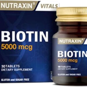 Nutraxin Biotin 5000 Mcg for Healthy Hair, Skin and Nail 30 Tablets
