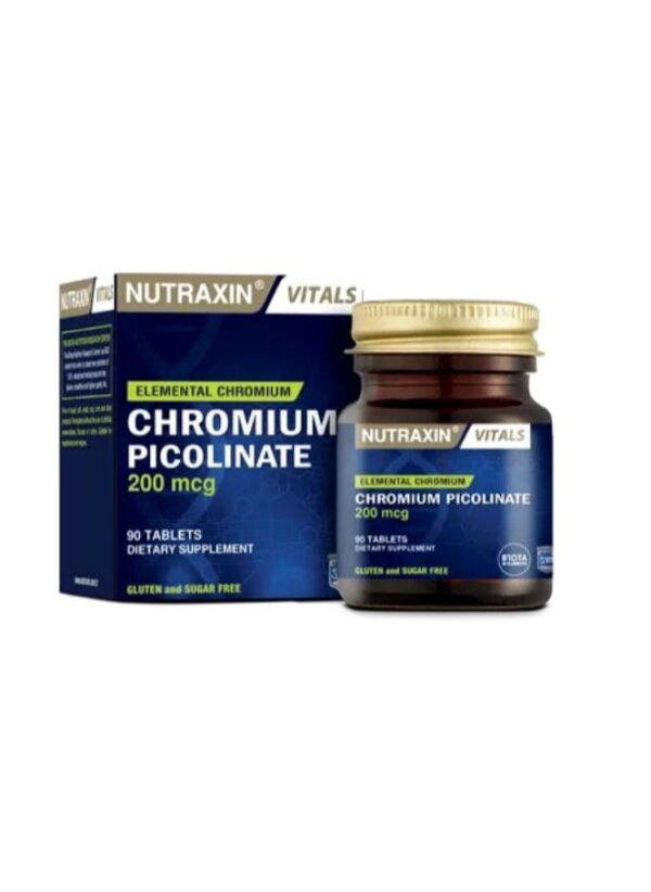 Nutraxin Chromium Picolinate 200 mcg Gluten and Sugar Free 90 tablets