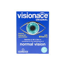 Vitabiotics Visionace Original Eye Supplement Tablets With Bilberry For Normal Vision, Pack of 30's