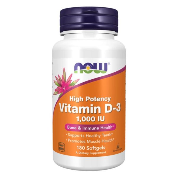 Now Supplements, Vitamin D-3 1000 IU, 180  SOFTGELS