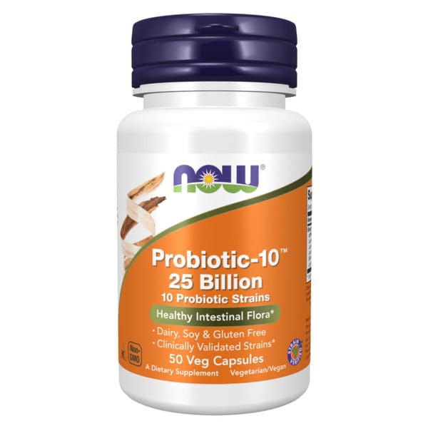 NOW Foods Probiotic-10 25 Billion Veg Capsules - 50 Capsules