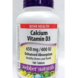 Webber Naturals - Calcium Vitamin D3 650mg/400 IU Tablets - 100pcs
